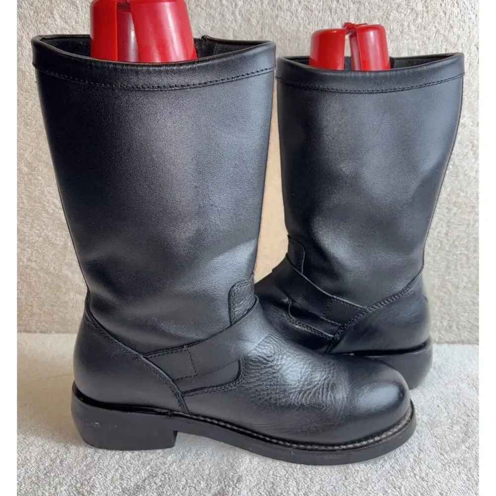 Cody James Black Leather Buckle Biker Style Men’s Boots Size 9 Style CJ1320